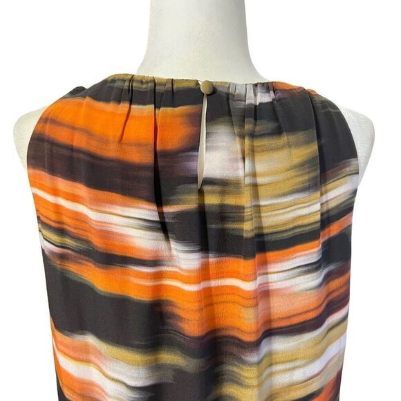 AKRIS PUNTO Size Small 4 Sleeveless Bateau Neck Pleated Shift Dress Multicolor - Picture 9 of 13